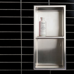 Niche de douche double 12X24 - Acier brossé | Entrepôt de la Réno