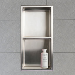 Niche de douche double 12X24 - Acier brossé | Entrepôt de la Réno