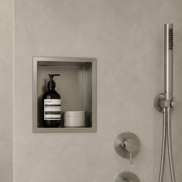 Simple shower niche 12x12 - Brushed steel