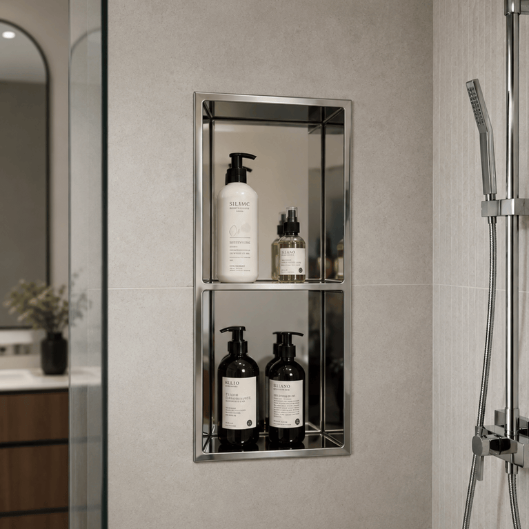 12×24 Double Shower Niche – Chrome