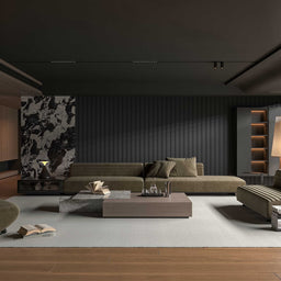 Decorative Wall Panel WPC – Black Half-Round Design