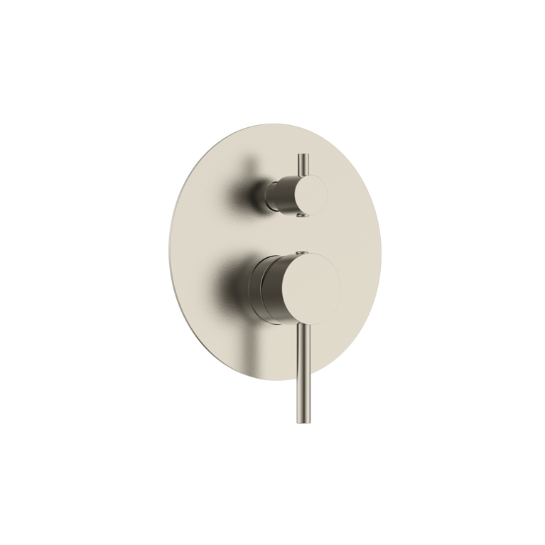 Robinetterie SERENITA murale pour bain douche rond acier brossé