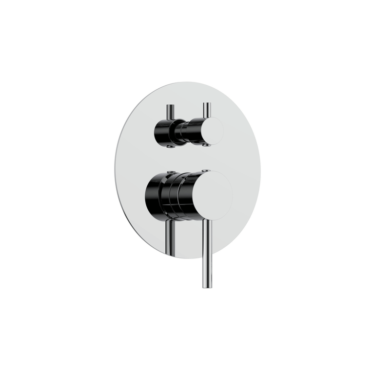 Robinetterie SERENITA murale pour bain douche rond chrome