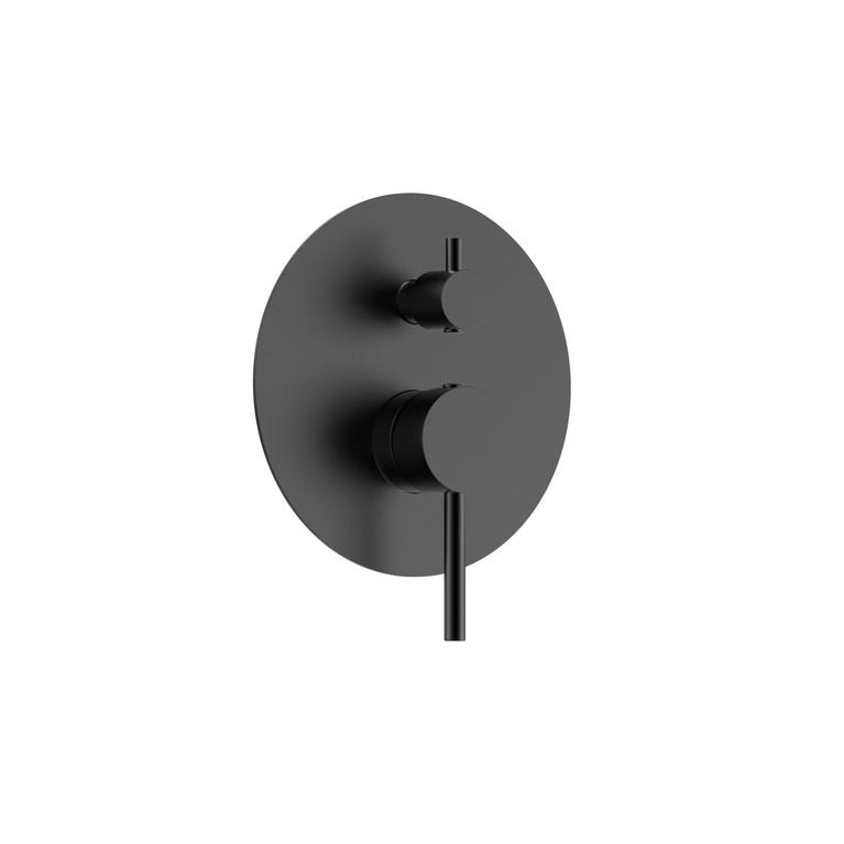 Robinetterie SERENITA murale pour bain douche rond noir mat