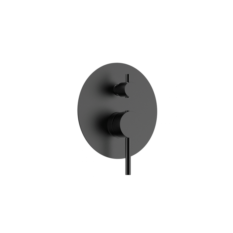 Robinetterie CASCATA de douche - rond noir mat