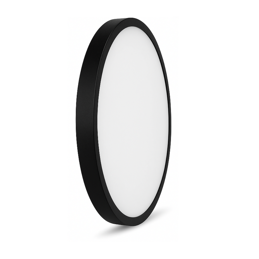 Plafonnier rond DEL intégrées 15 pouces - Noir