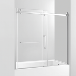 60-inch chrome glass door for shower bath