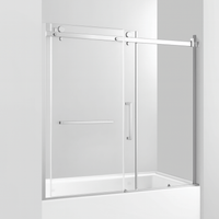 60-inch chrome glass door for shower bath