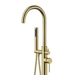 Freestanding round gold bathtub faucet