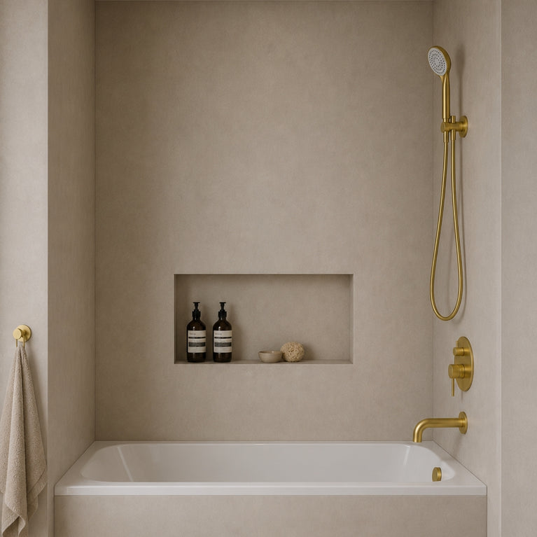 Round gold bath shower faucet