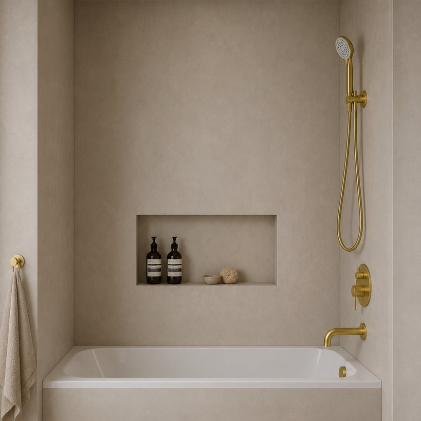 Round gold bath shower faucet