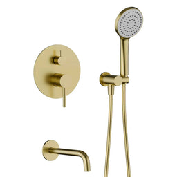 Round gold bath shower faucet