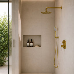 Round gold shower faucet
