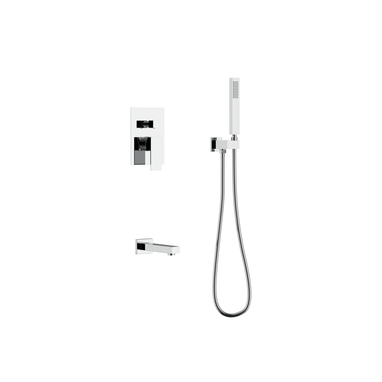 Robinetterie SERENITA murale pour bain douche carré chrome