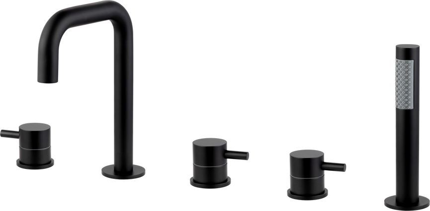 Robinet de bain avec douchette noir mat