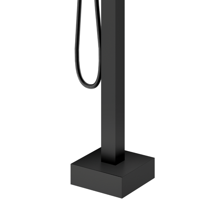 Robinet de bain auto-portant carré noir mat