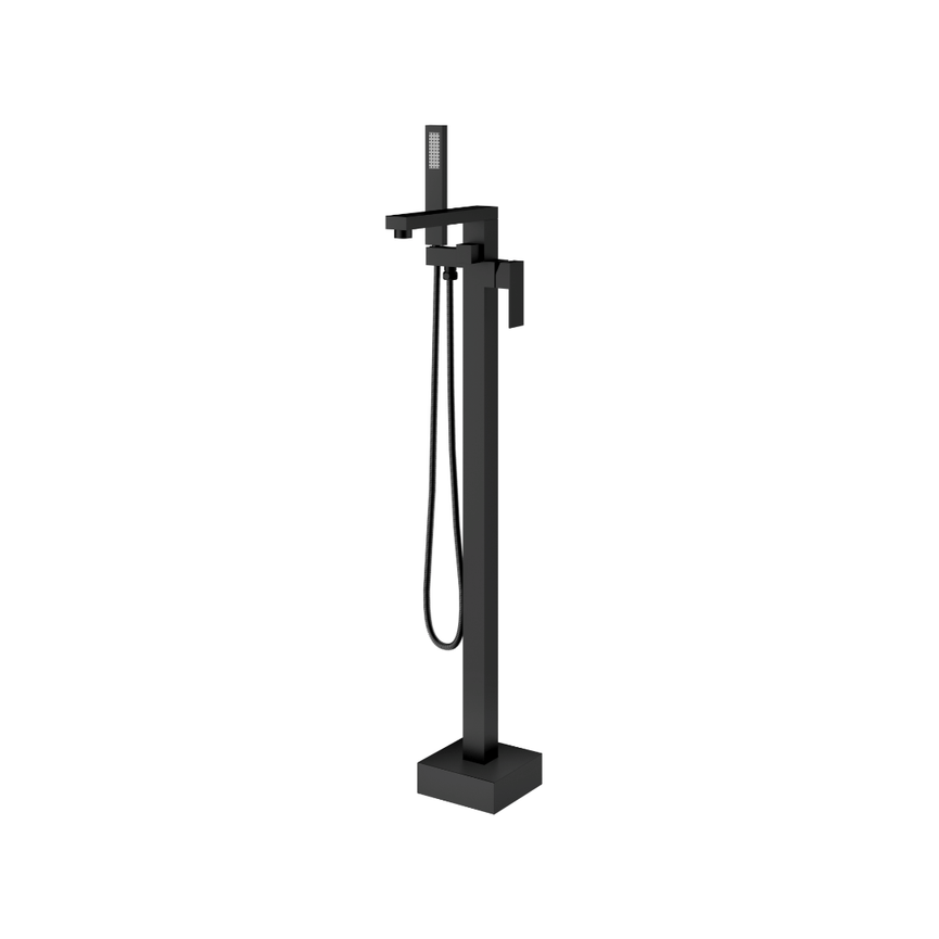 Robinet de bain auto-portant carré noir mat