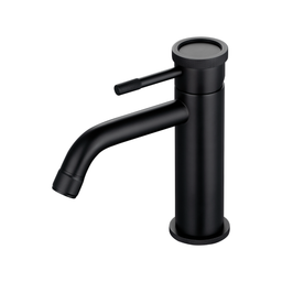 Robinet de lavabo - Crown Noir Mat avec finition noir mat brossé et design cylindrique élégant.