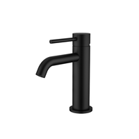 Robinet de lavabo court rond noir mat