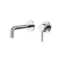 Robinet de salle de bain mural rond chrome