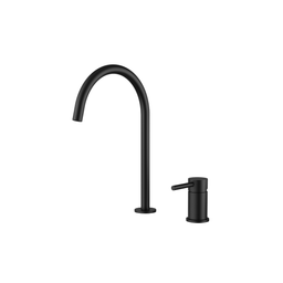 Round Black Matte Bathroom Faucet – Deck Mounted