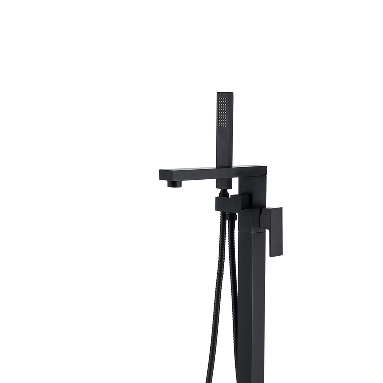 Robinetterie SERENITA pour bain autoportante - carré noir mat