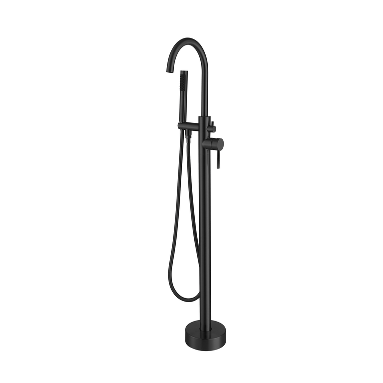 Robinetterie SERENITA pour bain autoportante - rond noir mat