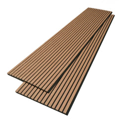 Panneaux acoustiques en latte de bois couleur teck 24" x 108" | Entrepôt de la Réno