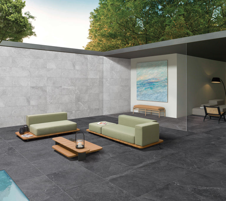 Outdoor tile 24x24 Enzo Coal