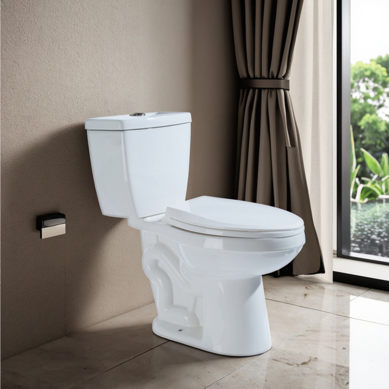 Elongated 2-piece toilet