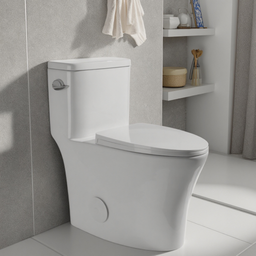 Elongated one-piece toilet