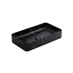 Rectangular black marble effect sink 678, porcelain 23.8" X 13.8" X 4.5"