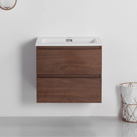Vanity with 24-inch walnut wood countertop