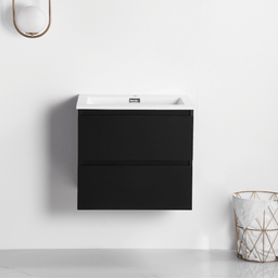 Vanity with 24-inch matte black countertop