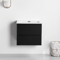 Vanité avec comptoir 24 pouces noir mat