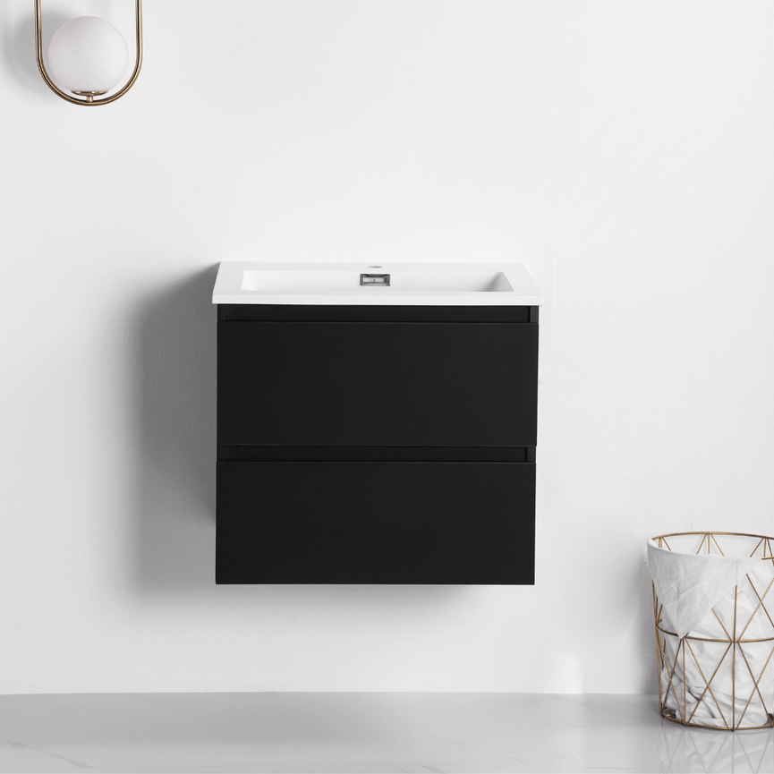 Vanité avec comptoir 24 pouces noir mat
