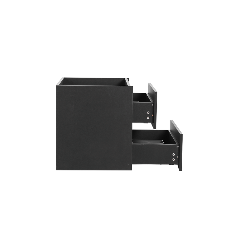 Vanity with 24-inch matte black countertop