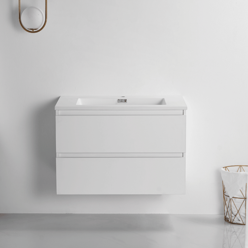 Vanité avec comptoir 32 pouces blanc satiné