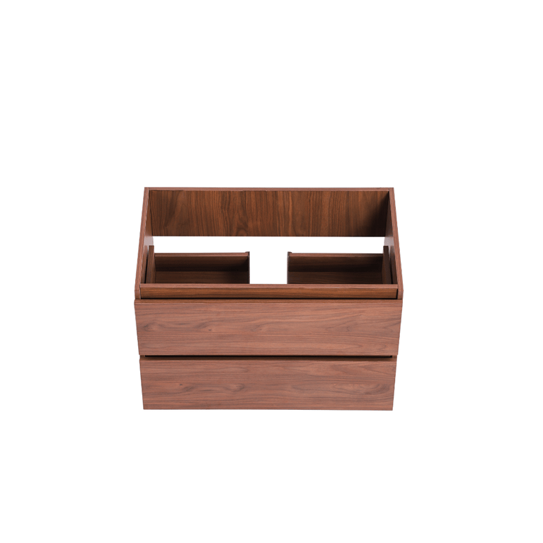 Vanity with 32-inch walnut wood countertop