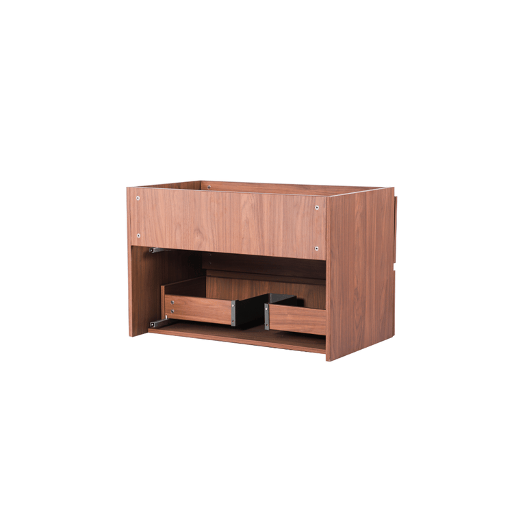 Vanity with 32-inch walnut wood countertop