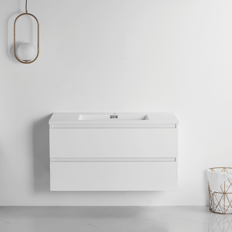 Vanity with 40-inch satin white countertop