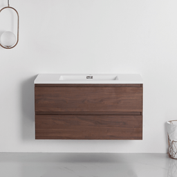 Vanity with 40-inch walnut wood countertop