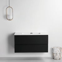 Vanité avec comptoir 40 pouces noir mat