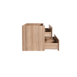 Vanity with 48-inch natural wood countertop