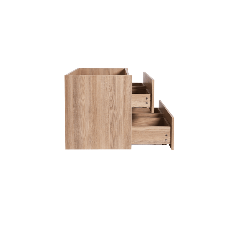 Vanity with 48-inch natural wood countertop