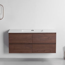 Vanity with 48-inch walnut wood countertop