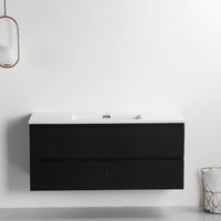 Vanité avec comptoir 48 pouces noir mat