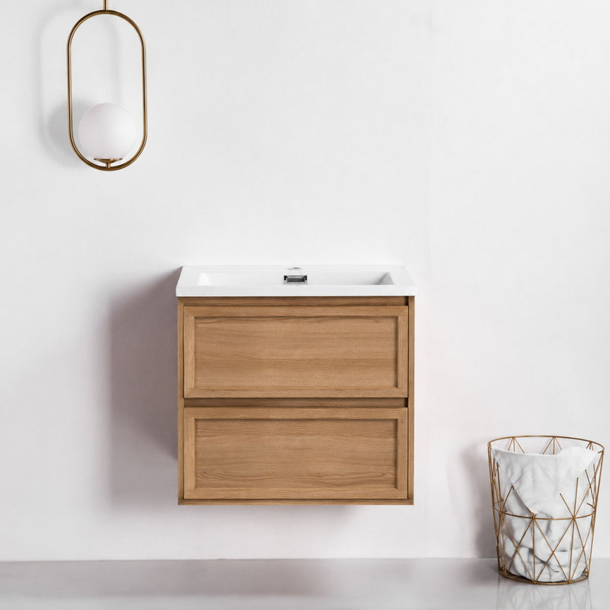 Façades shaker pour vanité bois naturel