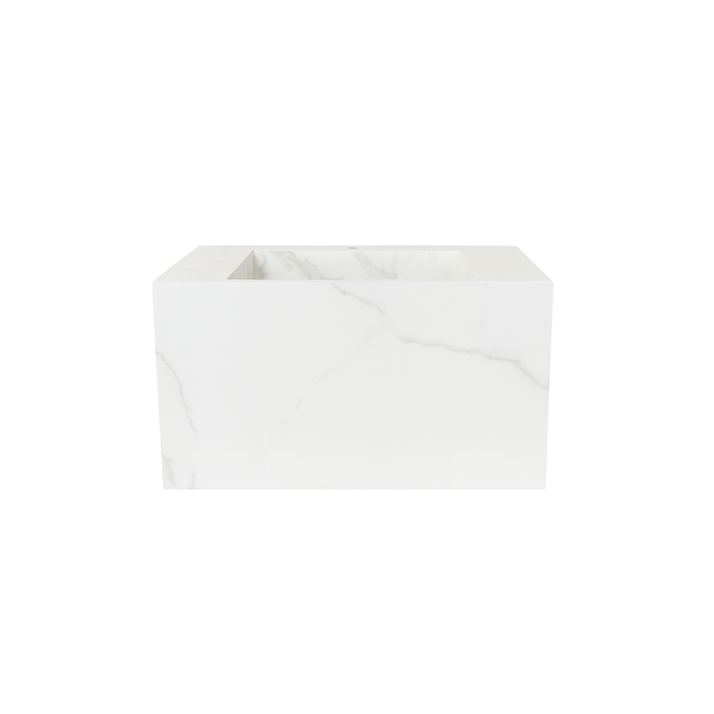 Vanity with 32-inch natural wood countertop