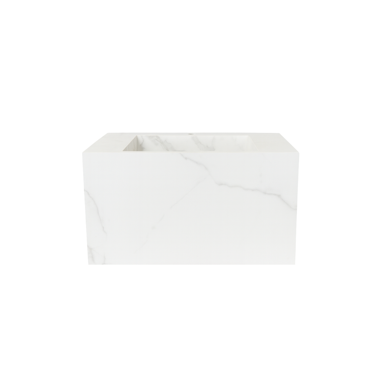 Vanity with 32-inch natural wood countertop